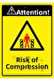 Attention! Danger of Entrapment Isg Warning Sign Pvc A4 21X30 cm