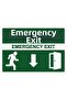 Emergency Exit Emergency Exit Isg Warning Sign Pvc A5 15X21 cm