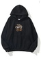 Women's Winter Leopard Cherry Printed Hooded Kangaroo Pocket Regular Sweatshirt