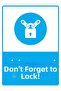 Don'T Forget to Lock It! Isg Warning Sign Pvc A3 30X42 cm