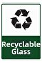 Waste Glass Isg Warning Sign Pvc A3 30X42 cm