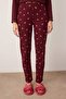 Bordo Kurdele/Fiyonklu Yumuşak Waffle Örme Pijama Takımı THMAW26PT00187 - 4