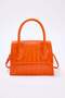 Orange Textured Crossbody Women's Mini Size City Bag Twoaw25Oc00000