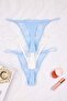 Blue 3-Pack Lace Thong Openwork Thong Panties Thmss25Ku00006 - 5