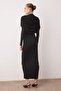 Siyah Bodycone/Vücudu Saran Maxi Örme Elbise TPRAW26EL00158 - 4