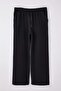Siyah Wide Leg/Geniş Paça Büyük Beden Eşofman Altı TBBAW26AJ00015 - 5