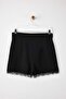 Limited Edition Siyah Dantel Garnili Kısa/Mini Party Şort TPRSS26SR00002 - 14