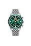 Men's Wristwatch – Green Dial – Stainless Steel Case – Steel Band – Chronograph - 9