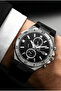 Exclusive Original Black Leather Cord Men's Wristwatch 3Atm Water Resistant Full Active Function Dke2068C5 - 2