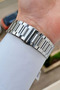 43 mm Men's Wristwatch with Navy Blue Dial Silver Color Band with Calendar Dkiste1782 - 5