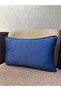 Imported Silk Velvet Navy Blue Color Throw Pillow Cover 30x50cm - 4