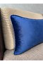 Imported Silk Velvet Navy Blue Color Throw Pillow Cover 30x50cm - 5