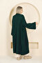V-Neck Folded Wide Long Sleeve Self-Textured Thick Full Ankle Length Knitwear Cardigan Winter Comfortable - 2