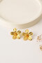 Women's Steel Anti-Tarnish Yellow Plated Flower Figured Earrings - 3