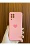Samsung Galaxy M12 Pink Heart Printed Inside Velvet Silicone Premium Phone Case - 2