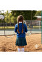 Girl's Navy Blue Bow Ribbed Knit Cardigan – Cotton, Buttoned, School and Daily Use - 3