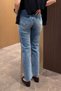 Raw Hem Denim Boyfit Jeans - BLUE - 8