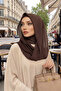 وشاح شيفون عملي من القطن الممشط، بني، PS-45