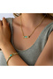Gold Necklace with Blue Stone and Sunlight Motif - 3