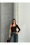 Women's Brown One Shoulder Long Sleeve Blouse