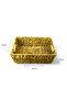 Rectangular 3 Size Handmade Knitted Deep Wicker Basket Set with Handles Multi-Purpose Organizer - 5