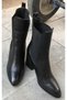 K4812 Women's Daily Genuine Leather Rubber Paneled Long Chelsea Heeled Boots - 7