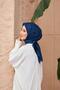Checkered Jacquard Scarf Navy Blue 9900-18 - 5