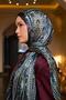 Dark Navy Mustard Indian Voile Shawl - 5009-28 - 4