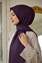 Summer Radiance Collection Silky Jacquard Shawl Eggplant Purple 9015-21 - 3