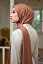 Summer Radiance Collection Silky Jacquard Shawl Milk Coffee 9015-03 - 3