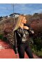 New Season Crop Leather Jacket with Flap Details - 4