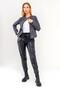 Women's Anthracite Power Strech Snap Fastener Slim Fit Denim Jacket - 2