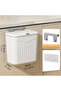 WHITE White Wall-Mounted Trash Bin for Kitchen Durable Plastic Multi-Functional Space-Saving Design - 5