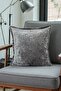 Dark Gray Imported Velvet Woven Throw Pillow Cover - 3