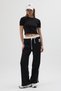 Black Printed Elastic Waist Sweatpants 8367A - 4