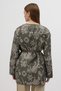 Green Ethnic Patterned Quilted Waist-Tie Women's Jacket 3496 - 4
