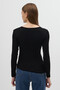 Black Waist Buckle Detailed Long Sleeve Blouse 8221A - 5