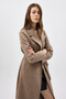 7242A Waist-Tied Long Lined Coat Camel - 8