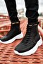 Acro Zippered Men's Sports Boots Black White - 5
