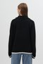 Black Shoulder Detailed Zipper Collar Women's Sweater 2233 - 4
