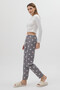 Gray Heart Patterned Women's Pajama Bottoms 4530 - 3