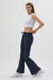 8246A Flared Elastic Waist Trousers Anthracite - 7
