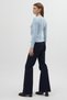 Double-Breasted Collar Long Sleeve Blouse with Blue Accessories 8227A - 7