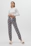 Gray Heart Patterned Women's Pajama Bottoms 4530 - 2