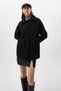 Black Large Pocket Wide Collar Women's Coat 3102A - 6