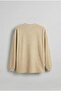 Men's Oversize Round Neck Corduroy Sweatshirt Beige - 2