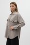 Gray Large Pocket Jacket Collar Long Sleeve Women's Shirt 8108A - 2