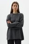 Anthracite Crew Neck Oversized Women's Sweater 2450 - 7