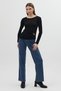 Black Waist Buckle Detailed Long Sleeve Blouse 8221A - 3