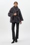Anthracite Snap Fastener Plush Women's Coat 8471 - 3